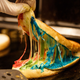 Rainbow-colored toast, using a lavender, basil and tomato cheese, from a restaurant in Hong Kong. (Photo: Anthony Wallace/AFP/Getty Images)